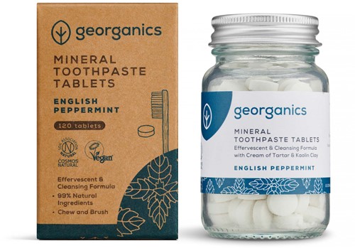 Georganics Minerale Tandpasta Tabletten - Engelse Pepermunt